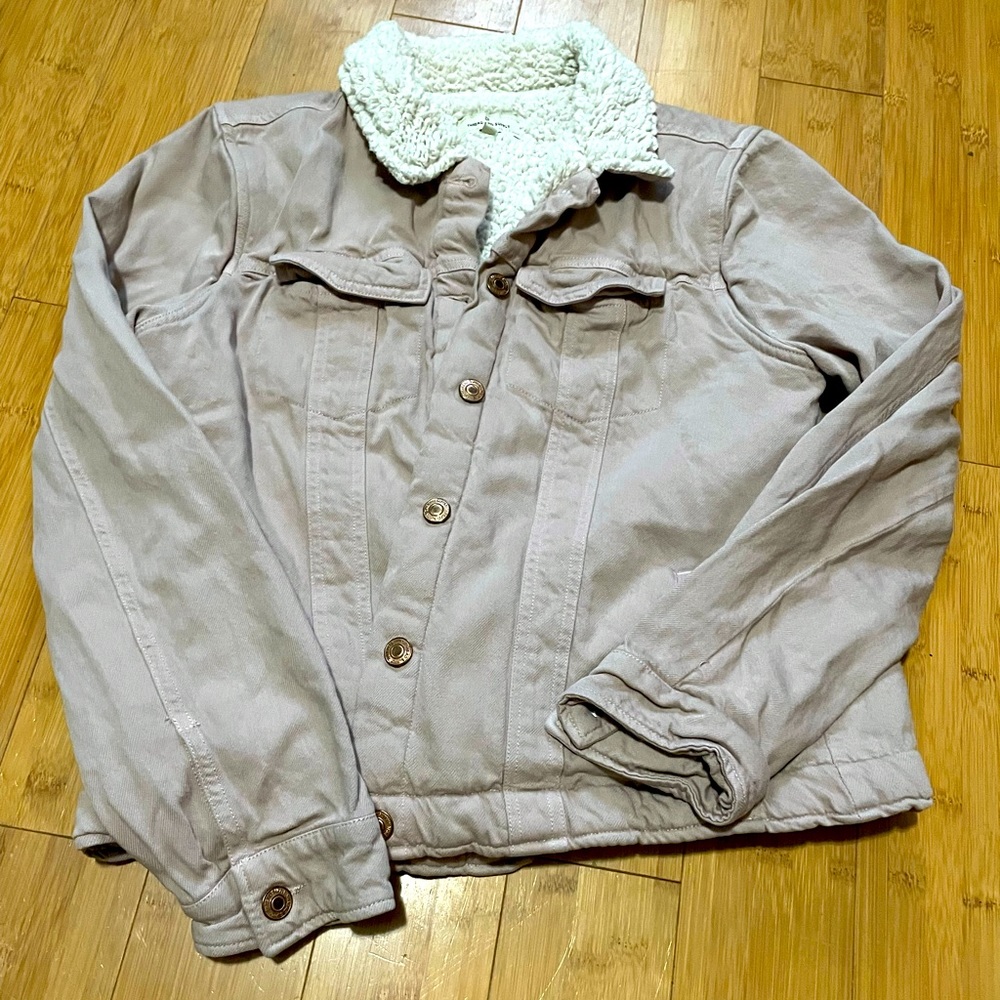 Pink denim jacket